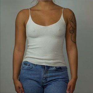 Off white knit tank